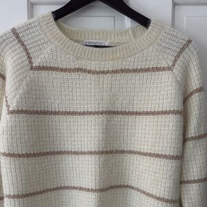 Absolutely Cream and Tan Striped Sweater